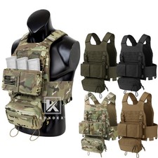 KRYDEX Slick Plattentr&auml;ger VEST mit MK3 Chest Rig Taktsche Weste  Magazintaschen