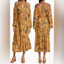 NWOT Ulla Johnson Noemi Cold Shoulder Long Sleeve Maxi Dress Size P(0)