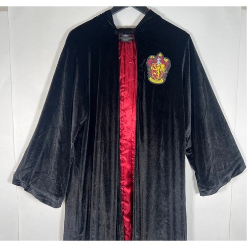 Harry Potter Gryffindor Samt Kapuzen Robe OS Prestige schwarz Satin gefüttert Kostüm - Bild 3 von 8