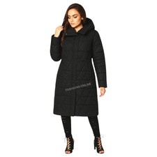 Ladies Womens Coat Long Parka Knee Jacket Warm Padded Winter Puffer Hooded NEW