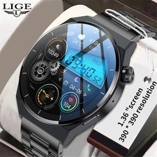 Men Bluetooth Call Watch 1.36'' Heartrate Monitor Wireless Smart Wristwatch Boys