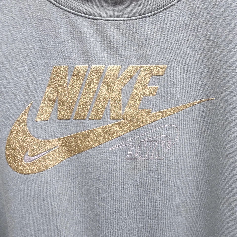 Nike Sweatshirt Womens 3X Mint Green Fleece Crew Pullover Gold Swoosh Logo Plus - Image 2 of 4
