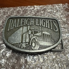 Vintage Raleigh Lights Metal Belt Buckle Trucking Semi-Truck Mack Theme