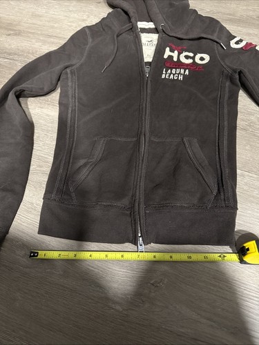 Hollister Hoodie Womens Size XS Brown Full Zip Sweatshirt Sweater Laguna Beach - Picture 2 of 6