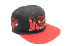 VINTAGE CHICAGO BULLS CAP black red 90s NBA sport style basketball hat