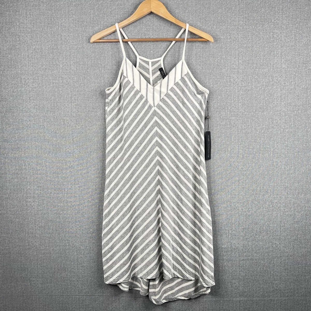 Stitch Fix Laila Jayde Dress Womens Medium M Paula Knit Striped Gray White New Stitch Fix Laila Jayde Dress Womens Medium M Paula Knit Striped Gray White New