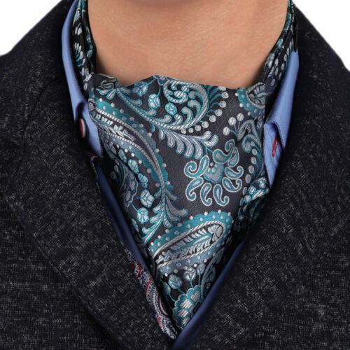Multicolor Paisley Ascots Mens Silk Pre-tied Cravats for Wedding By Epoint ERA7 - Picture 13 of 49