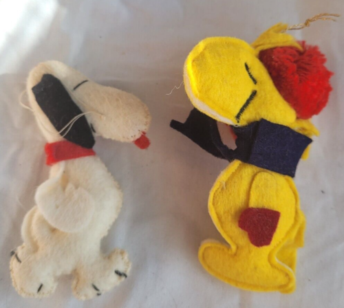 Vintage Cloth Snoopy and Woodstock Ornaments - Picture 1 of 2