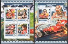 LS598 2016 ÎLES SALOMON FORMULE 1 F1 SCHUMACHER SENNA #4225-29 1KB + 1BL MNH