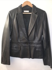 Nicole Farhi Leather Jacket Black Size 12