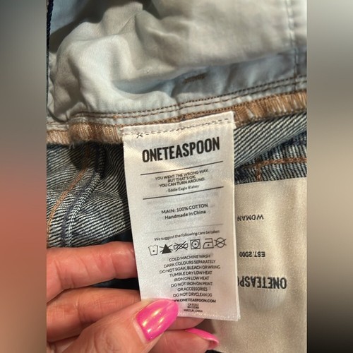 ONE TEASPOON BONITA LOW WAIST DENIM SHORT, Peroxide Color NWT, Size 28 AU/ 6 US - Picture 7 of 10