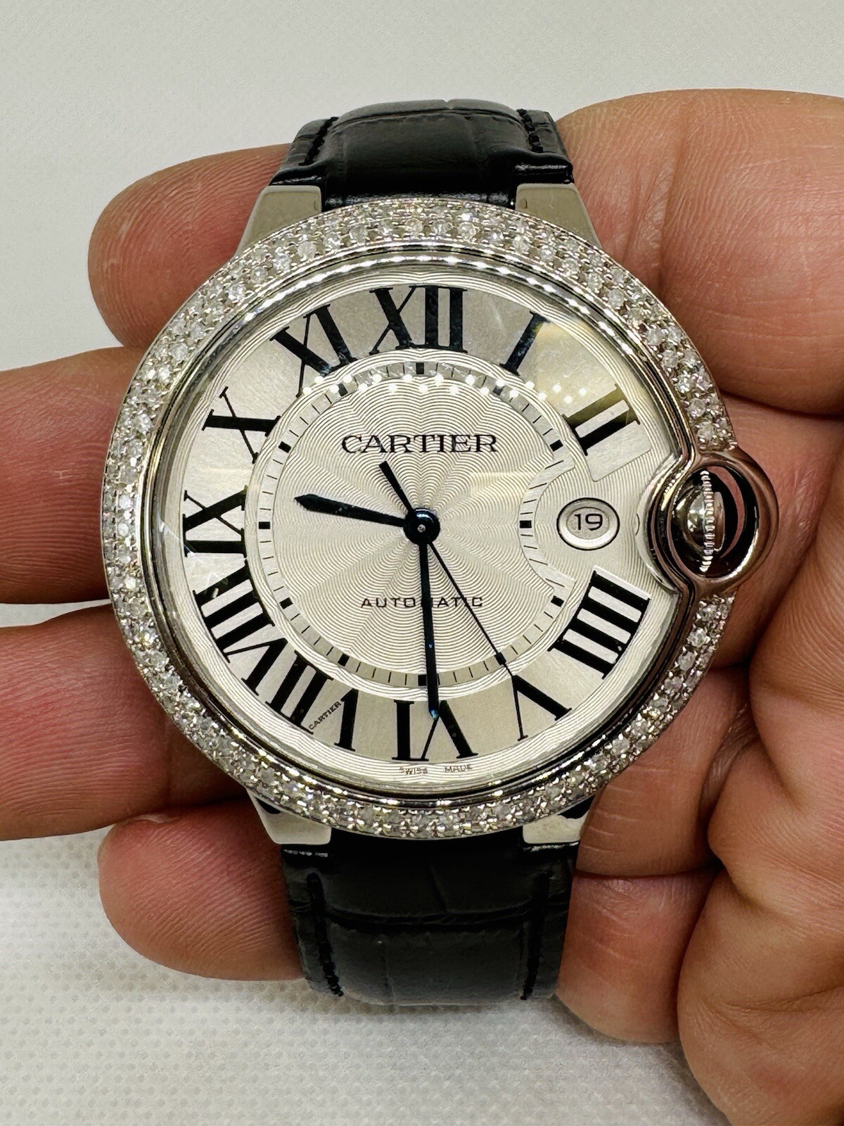 Cartier Ballon Bleu 42mm Silver Dial Diamond Men's Watch W69016Z4-image