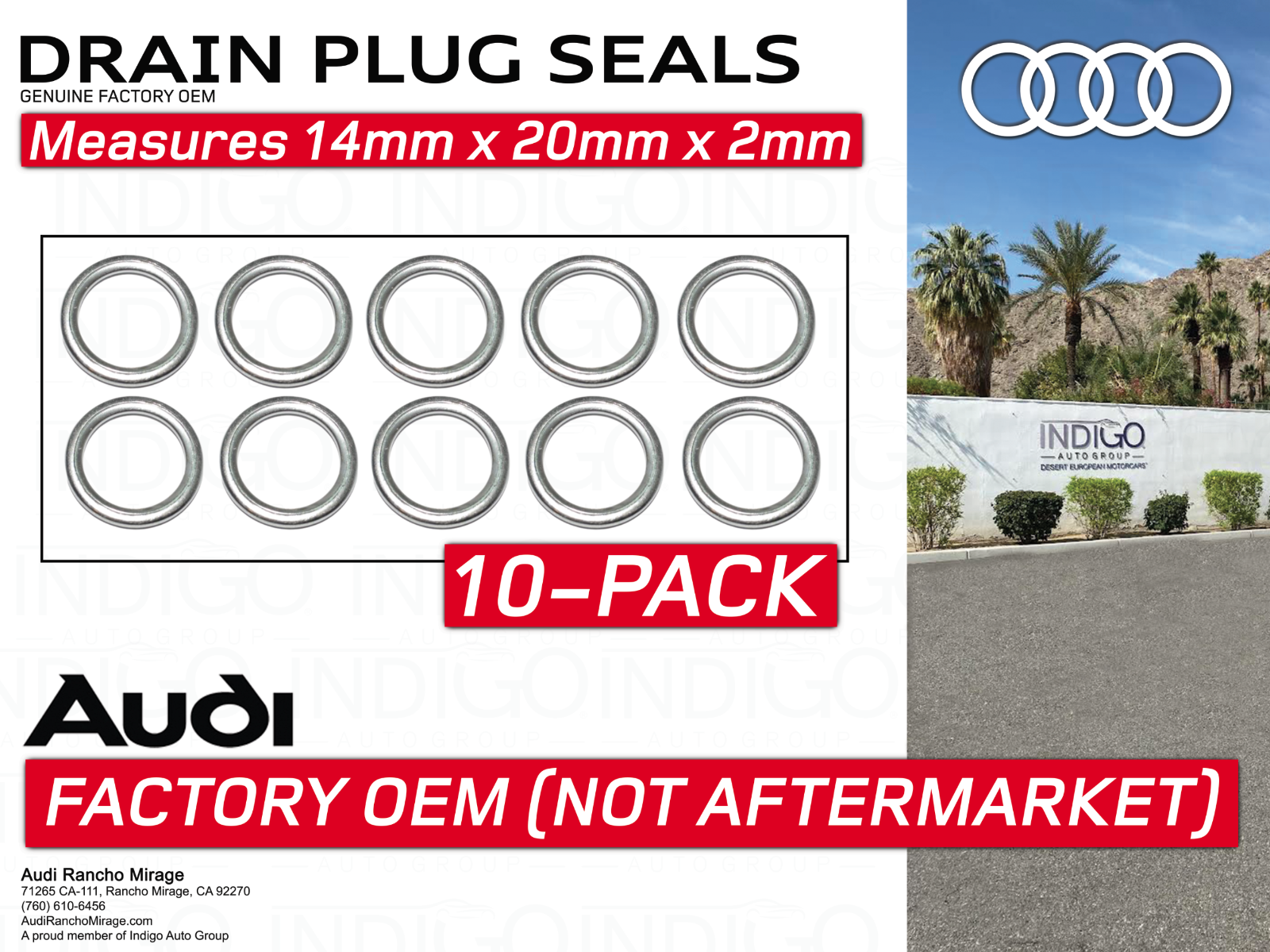 AUDI ALUMINUM OIL PLUG SEAL CRUSH WASHER (SET OF 10) eBay