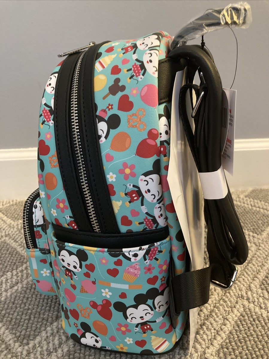 Disney Parks Mickey & Minnie Snacks Loungefly Teal Backpack Loungefly Disney Parks Mickey & Minnie Mouse Snacks Sweets  main image 4