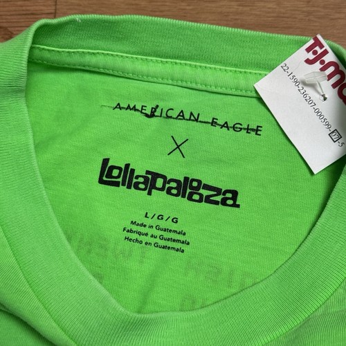 American Eagle X Lollapalooza Lineup Concert Festival Tee T-Shirt Men's Large - Picture 7 of 16