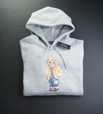 POLO RALPH LAUREN Men's Big  Tall Grey Polo Bear Fleece Pullover Hoodie