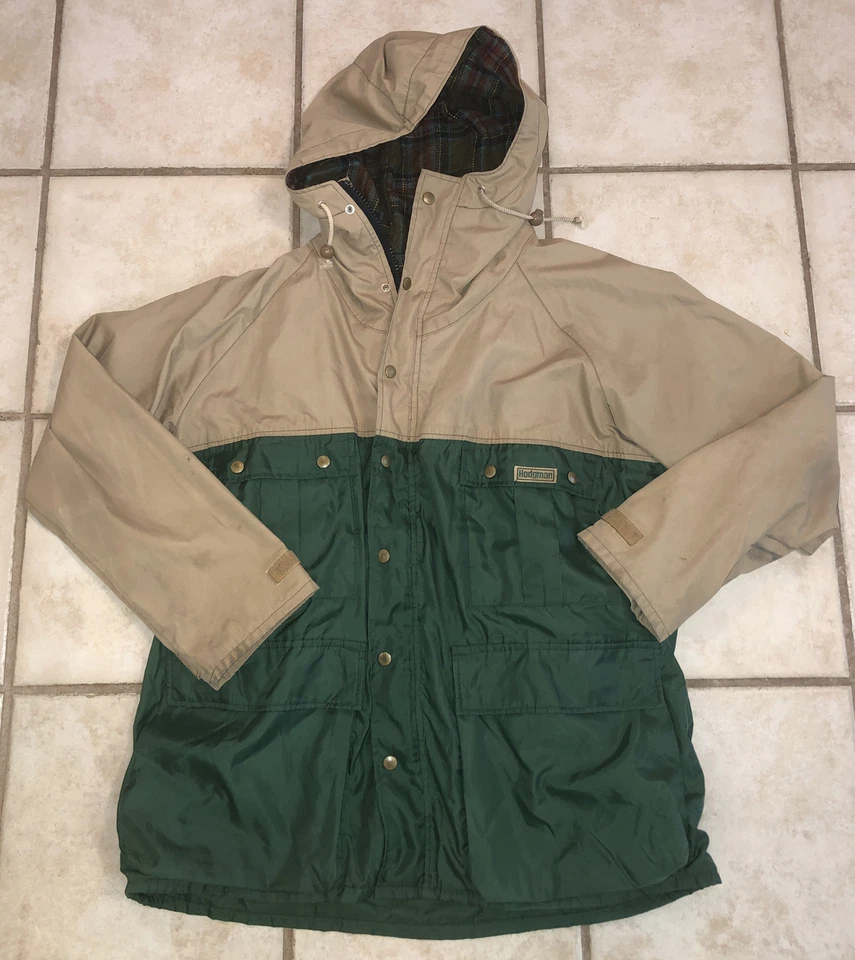 Hodgman Fishing / Wading Jacket Tan & Green Wind/Waterproof w Hood Men’s Size S - Image 3 of 4