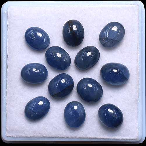 Zafiro azul natural 12 piezas piedras preciosas cabujón ovalado de alta calidad 7,6-8 mm sin tratar - Imagen 12 de 14
