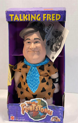1993 Fred  Flintstone Talking Figure NEW IN BOX Hanna Barbera Mattel toys
