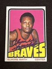 ELMORE SMITH 1972-73 TOPPS ROOKIE SIGNED AUTOGRAPHED CARD #76 BUFFALO BRAVES