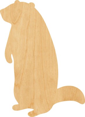 Groundhog Laser Cut Out Wood Shape Craft Supply - Woodcraft Cutout