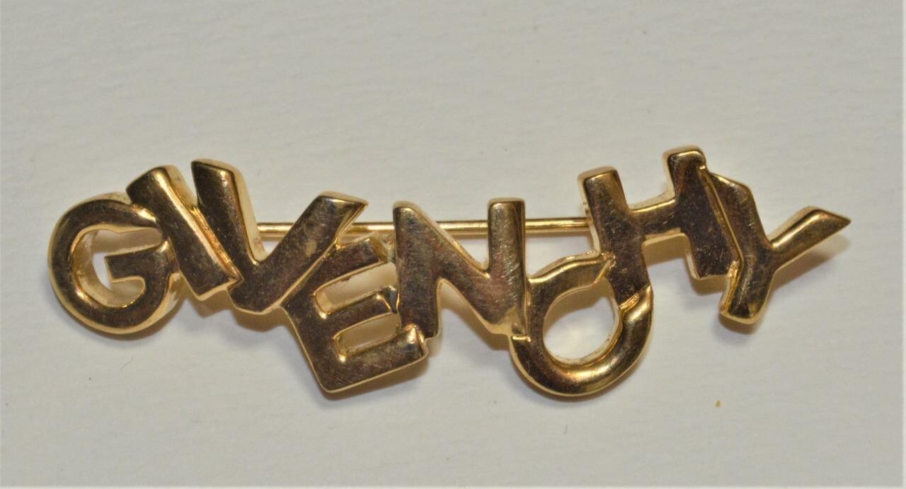 Authentic GIVENCHY Gold tone Polished Letters "GI… - image 1