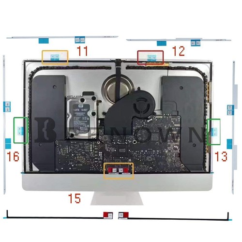 iMac 27" A1419 21.5 A1418 LCD Screen Adhesive Strip Sticker Tape Kit 2012 - 2019 - Afbeelding 3 van 4