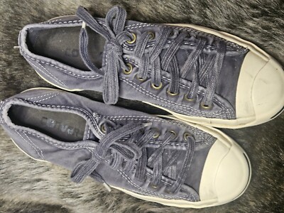 Converse Jack Purcell Shoes Size Mens 4.5 Women 6 Gray Lace Sneakers