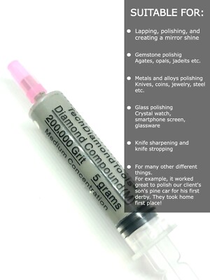 Diamond Polishing Paste 200,000 Grit 0-0.1 Micron (M) 25% Concentration 5 grams