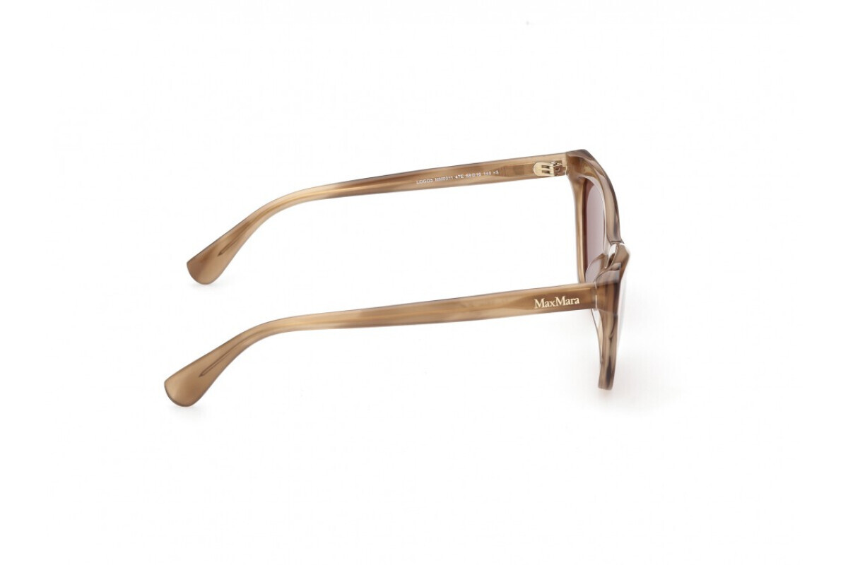 MAX MARA MM0011 47E Beige Brown Cat Eye Plastic Sunglasses  display picture 2