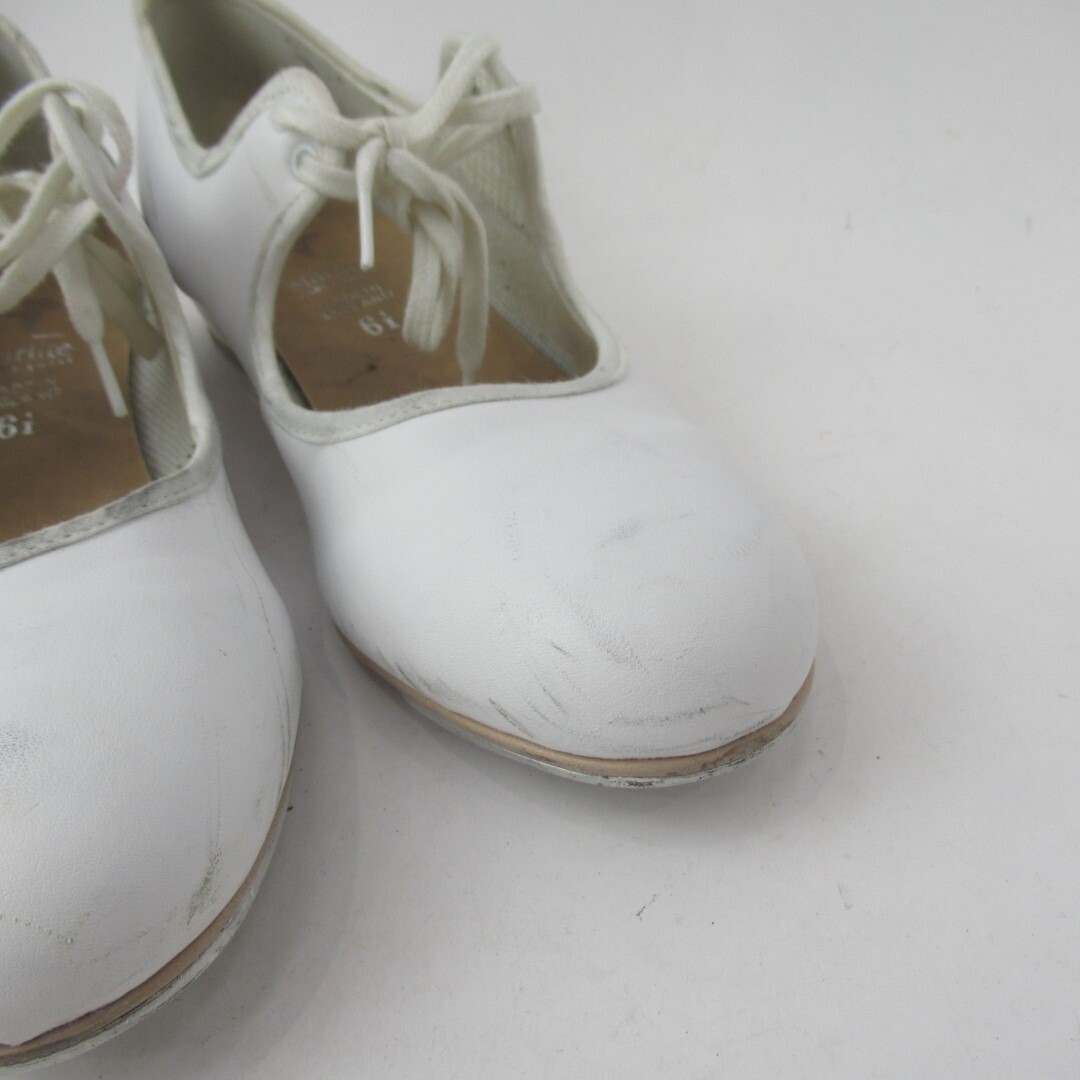 Starlite Katz Dance Tap Jazz Shoes Ladies UK 6.5 White Lace Up Faux