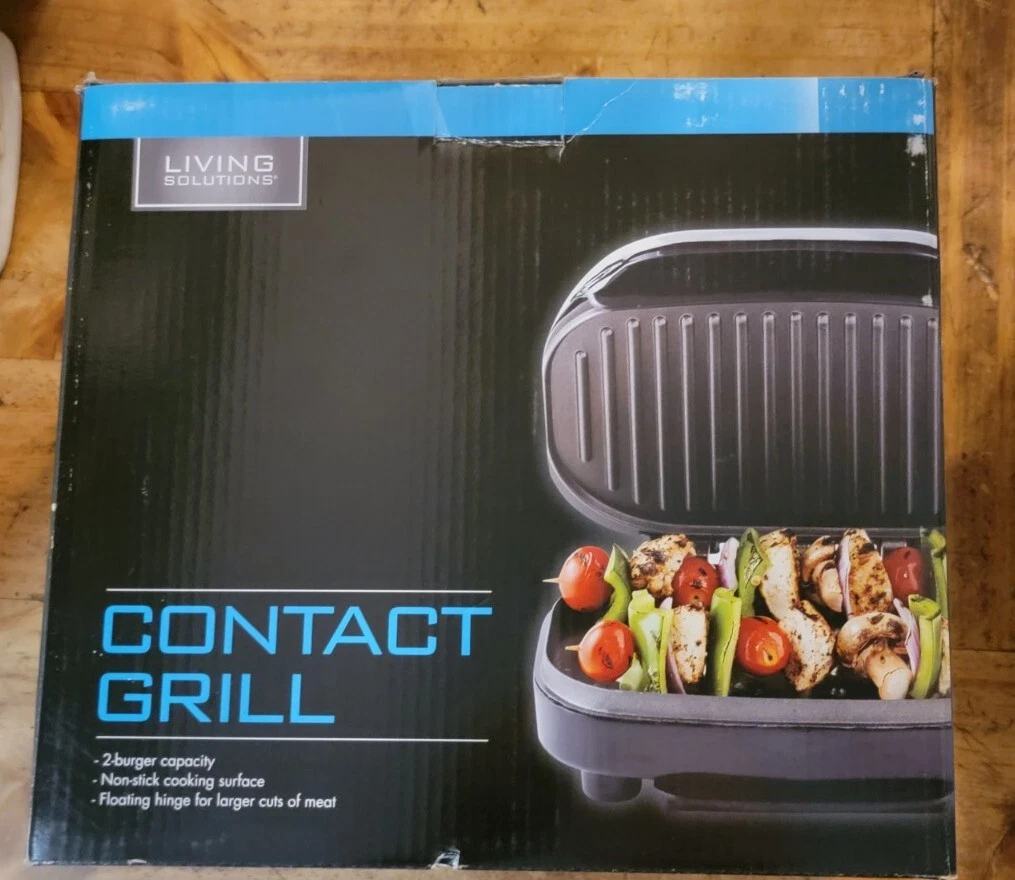 Contact Grill Non-Stick, Floating Hinge, Burgers, Panini, Vegetables - NIB