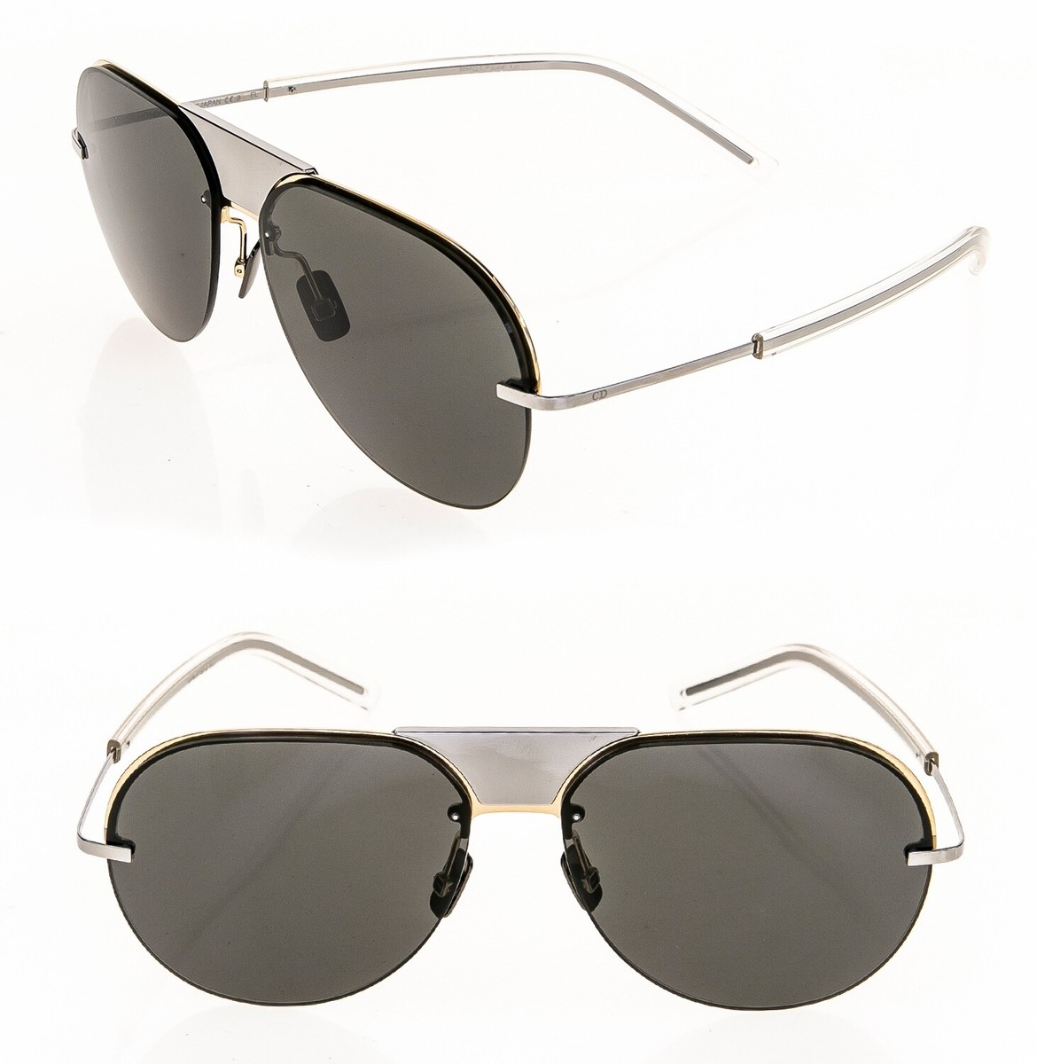 CHRISTIAN DIOR SCALE1.0 Gunmetal Flex Titanium Aviator Sunglasses