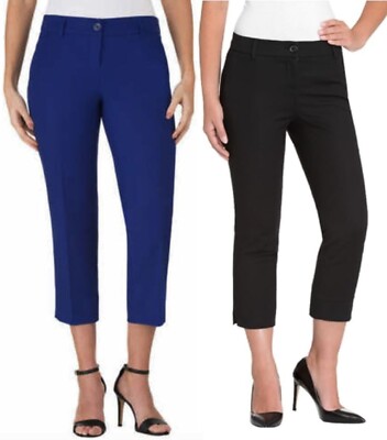 Hilary Radley Women's Stretch Cropped Capri Dress Pants