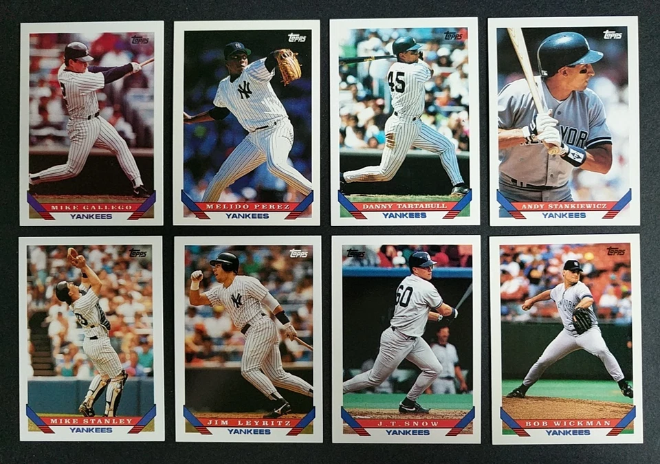 1993 Topps ~ New York Yankees ~ 41 Card Team Set w/ Traded ~ Derek Jeter RC - Image 4 of 4