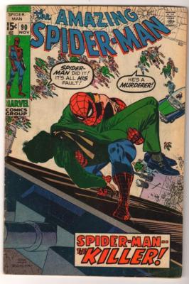 MARVEL Comics VGF 4.5 SPIDERMAN SILVER age #90 Aunt may Drug issue 1971 AMAZING