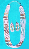 pink Star Native American Beaded Jewelry Set pink Star Native American Beaded Jewelry Set