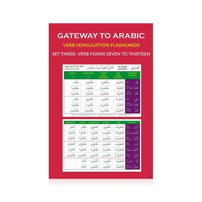 Gateway to Arabic Verb Conjugation Flashcards (Set Three: Verb Forms 7 to 13)