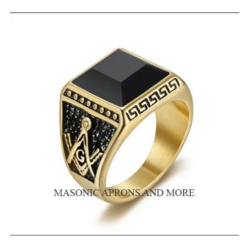 Masonic Master Mason Ring (Gold plated)(MA7015) - Picture 1 of 4