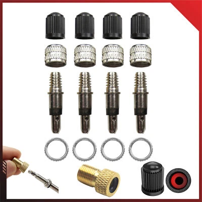 PITLANE PERFORMANCE Dunlop Fahrrad-Ventil 18tlg Blitzventil Reperaturset Ersatzventile Ventileinsatz