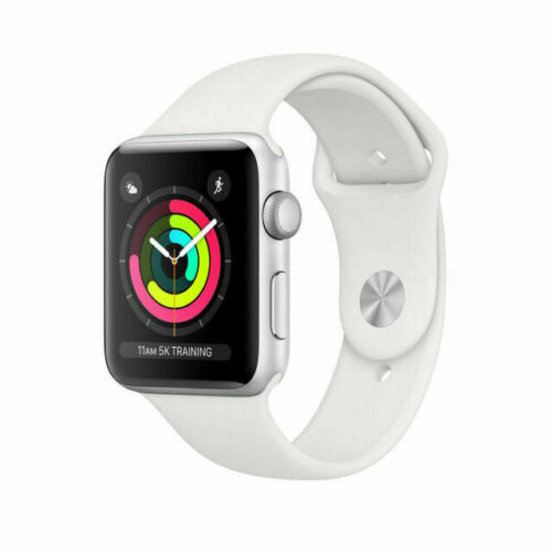 Brand New Apple Watch Series 3 GPS 38mm Silver White w 1yr