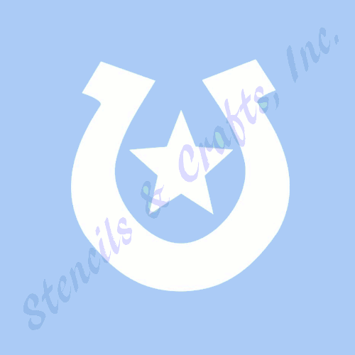 HORSESHOE STENCIL WESTERN TEMPLATE HORSE STAR PATTERN CRAFT PAINT COLOR ART NEW - Picture 1 of 1