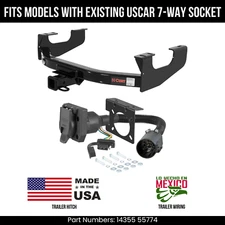 For 97-03 Ford F150 Trailer Hitch w/ 7 Pin Wiring Fit w/ USCAR Plug Curt 10K 2"