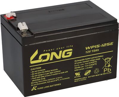 Kung Long Akku 12V 15Ah Pb Batterie Bleigel WP15-12SE zyklenfest USV APC RPC