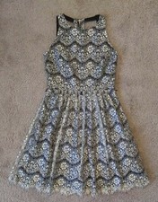Eliza J size 6 dress black silver lace sleeveless formal party - no belt