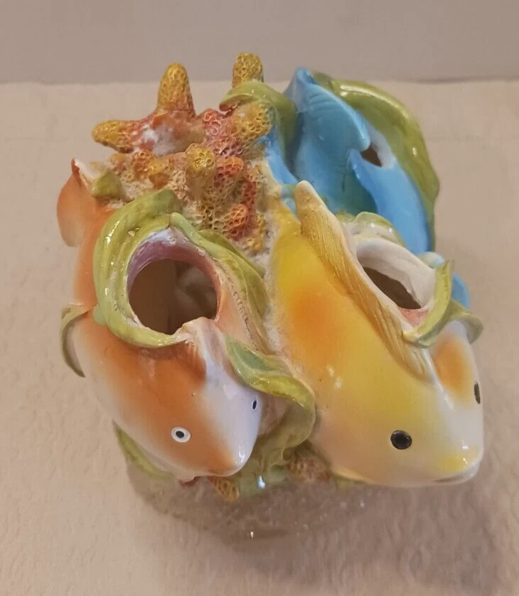 Soporte para cepillo de dientes Creative Bath colorido pescado/coral 4 agujeros Foto 2 de 4