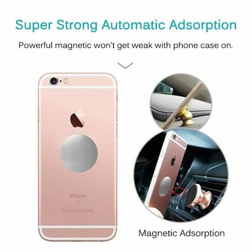 x2 Plaque Métal Téléphone Pad Adhésif pour Aimant Voiture Support Smartphone GPS - Photo 2/8