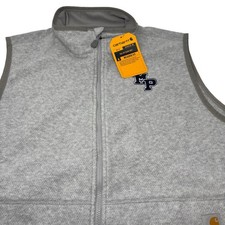 Carhartt Mens 2XL Gray Relaxed Fit Full Zip Soft Fleece Vest NWT