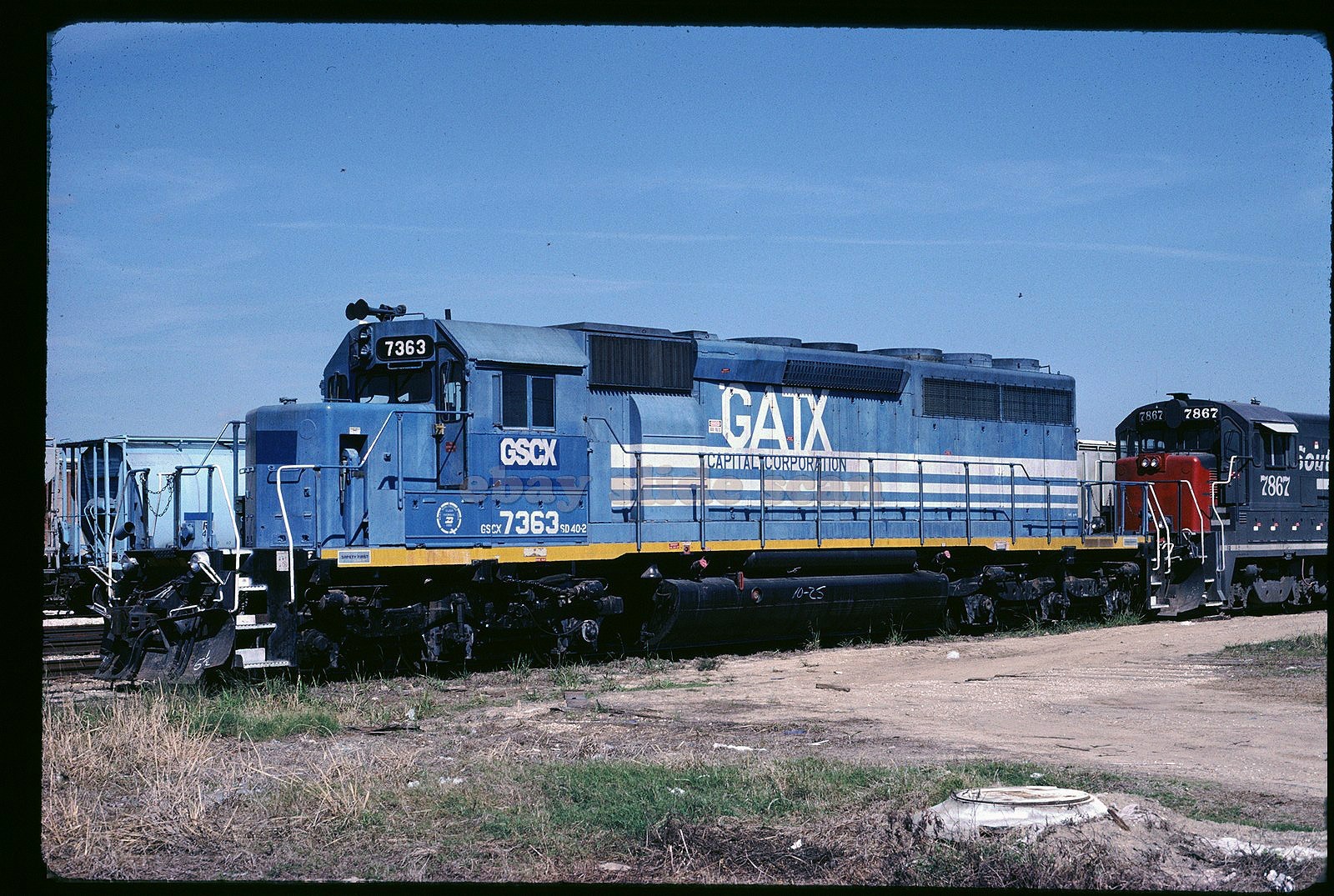 Original Slide - GSCX 7363 SD40-2 ex-MILW Galveston TX 10-27-99 | eBay