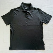 Boss Hugo Boss Polo Shirt Mens Medium Black Cotton Short Sleeve